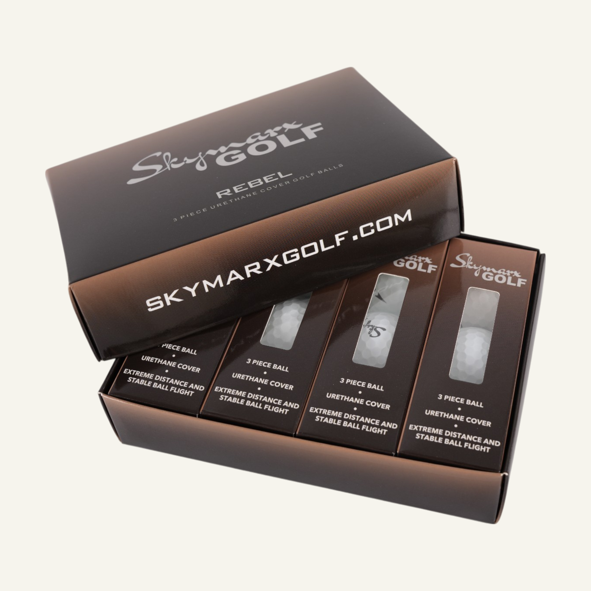 rebel golfpallot laatikossa