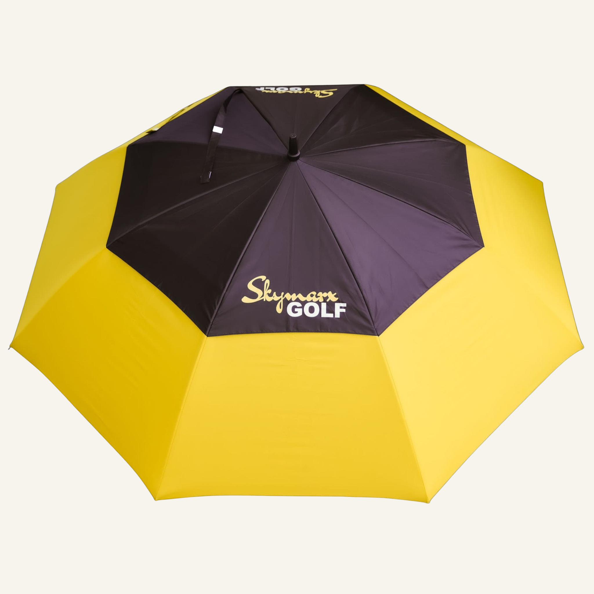 mustakeltainen sateenvarjo golfiin