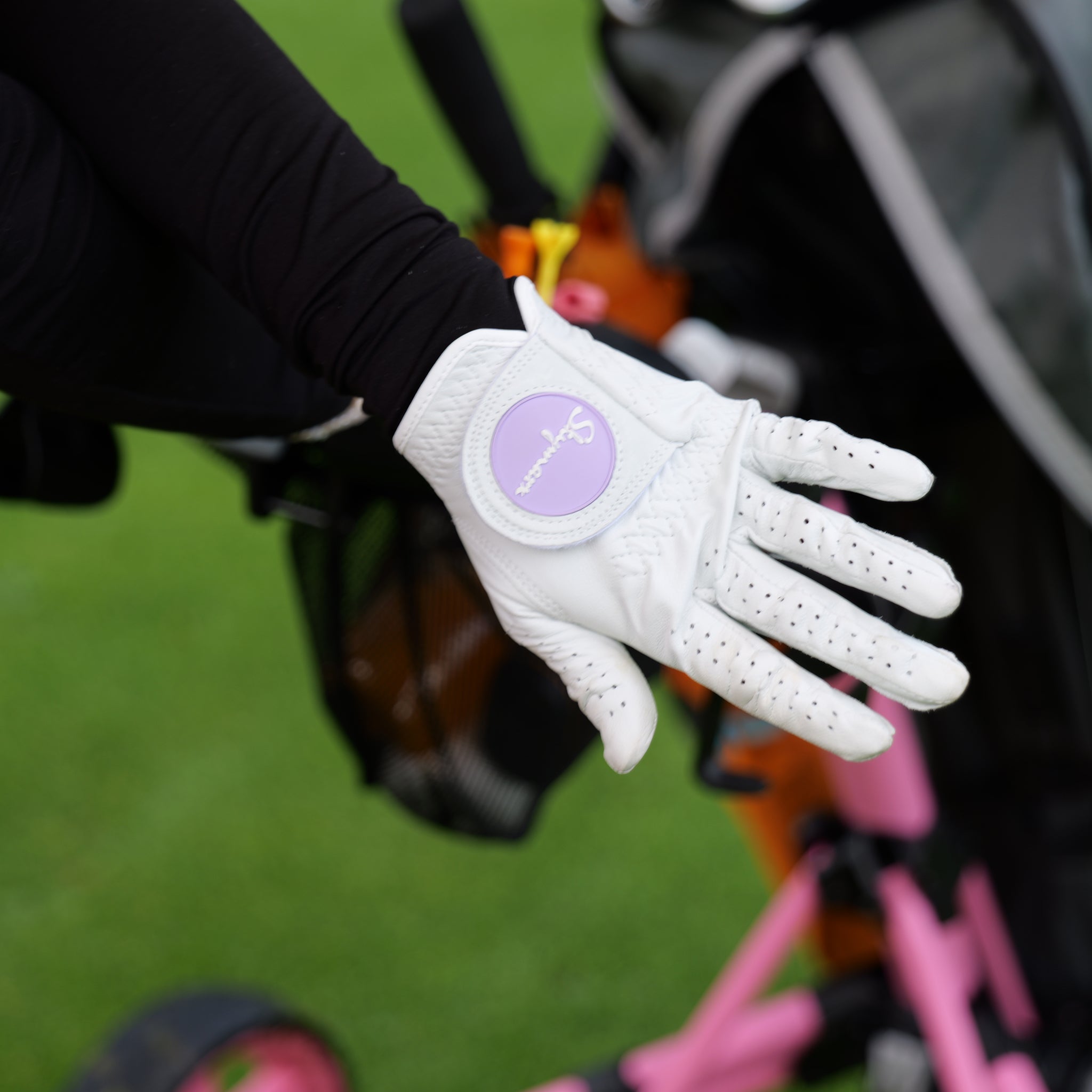lady cabretta golf glove pink
