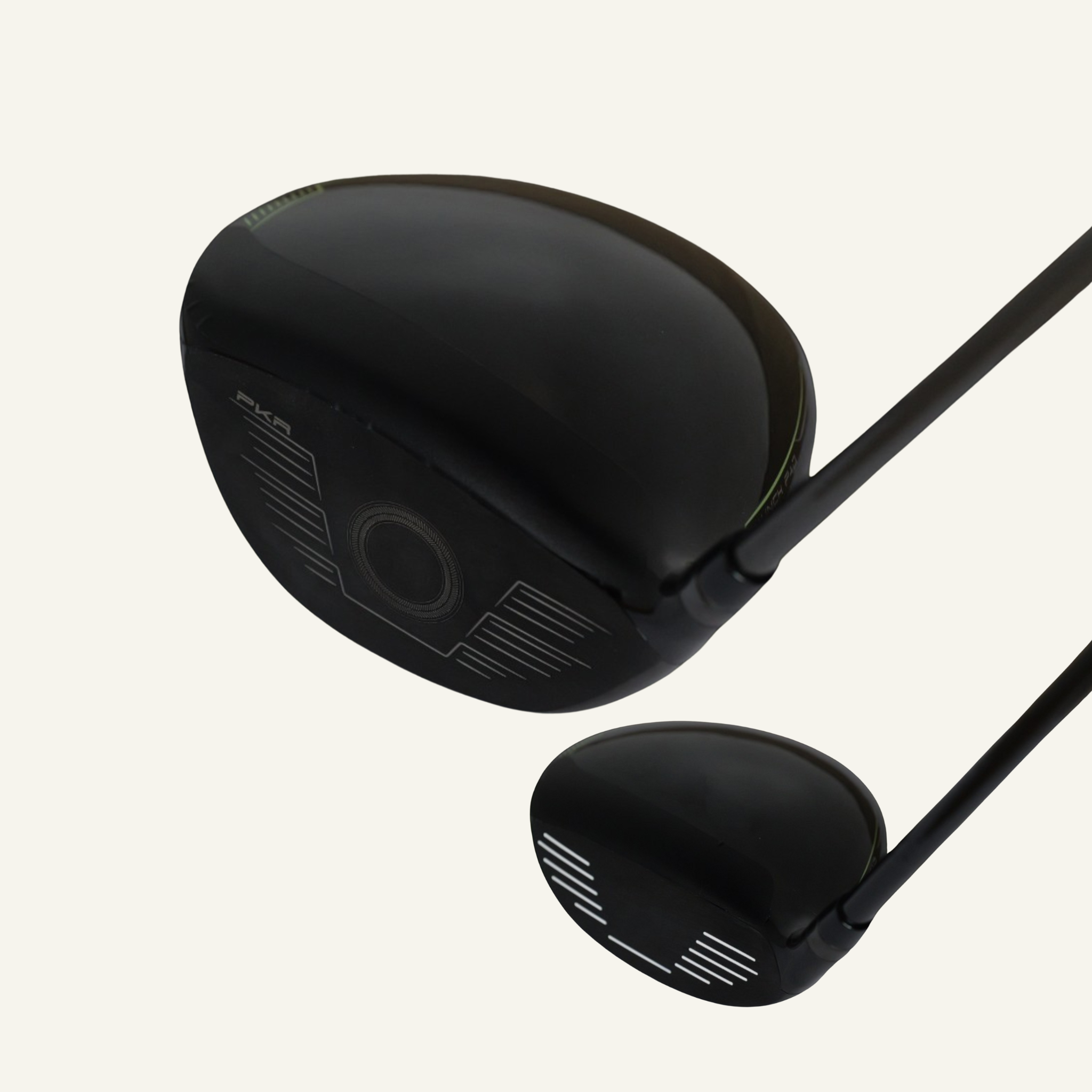 suojakalvot golfmailoihin asennettuna mattamusta kiiltävämusta