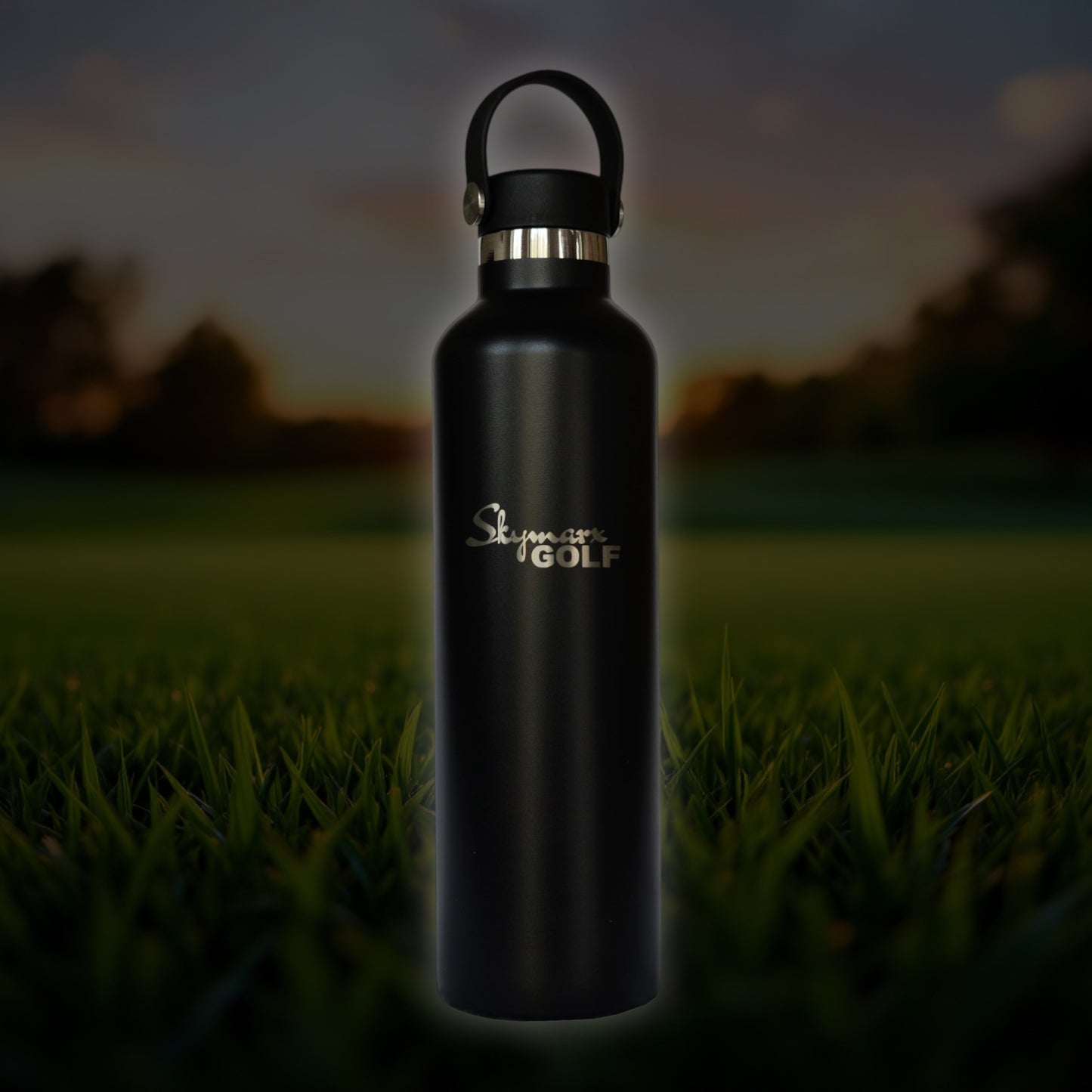 metallic water bottle