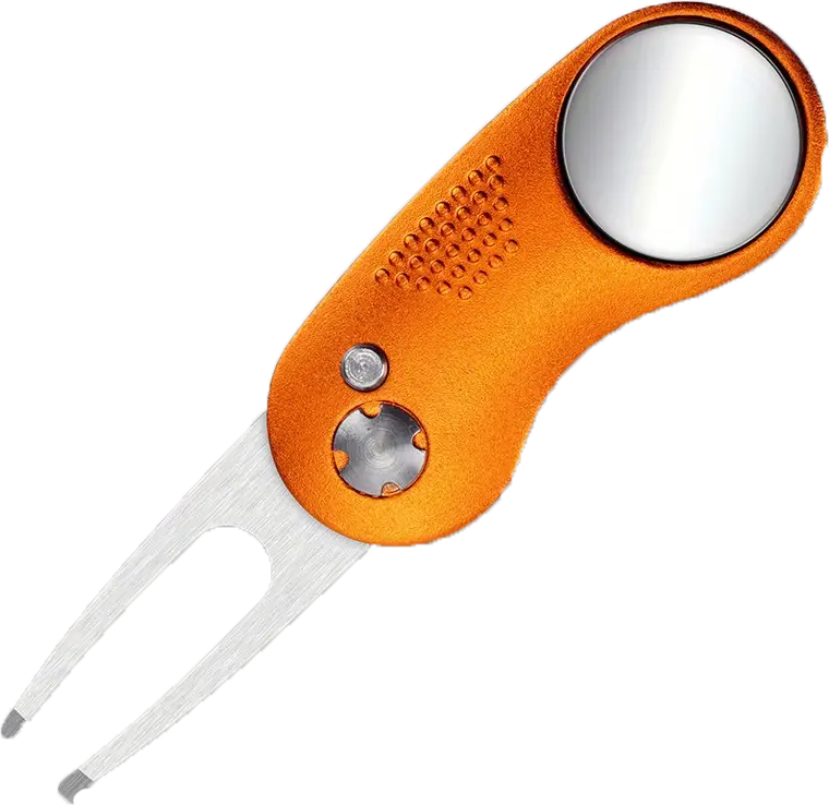 Divot Tool - Kokoontaitettava griinihaarukka personoitavalla merkkausnastalla