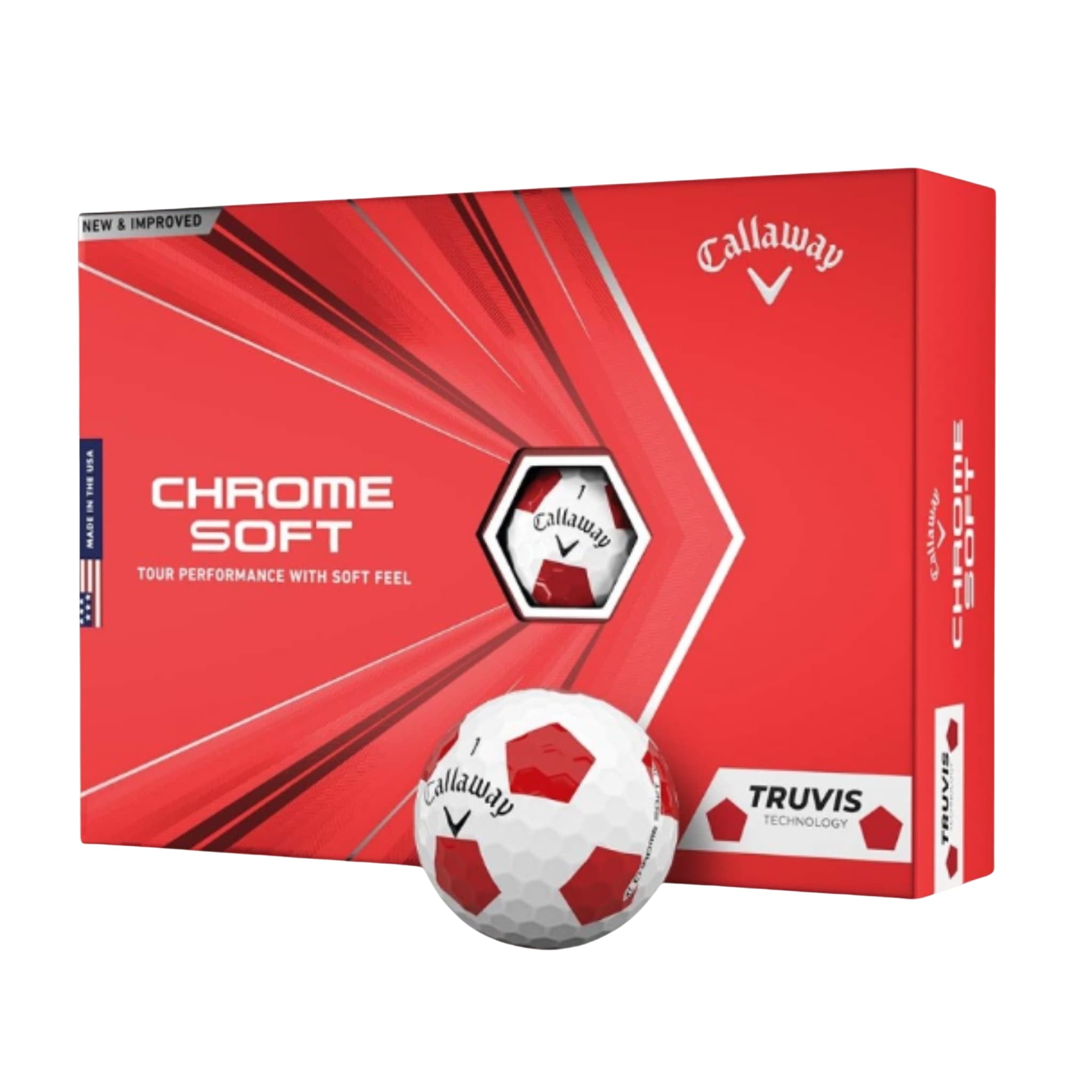 Callaway Chrome Soft | Truvis (valkoinen) - Golfpallot omalla painatuksella