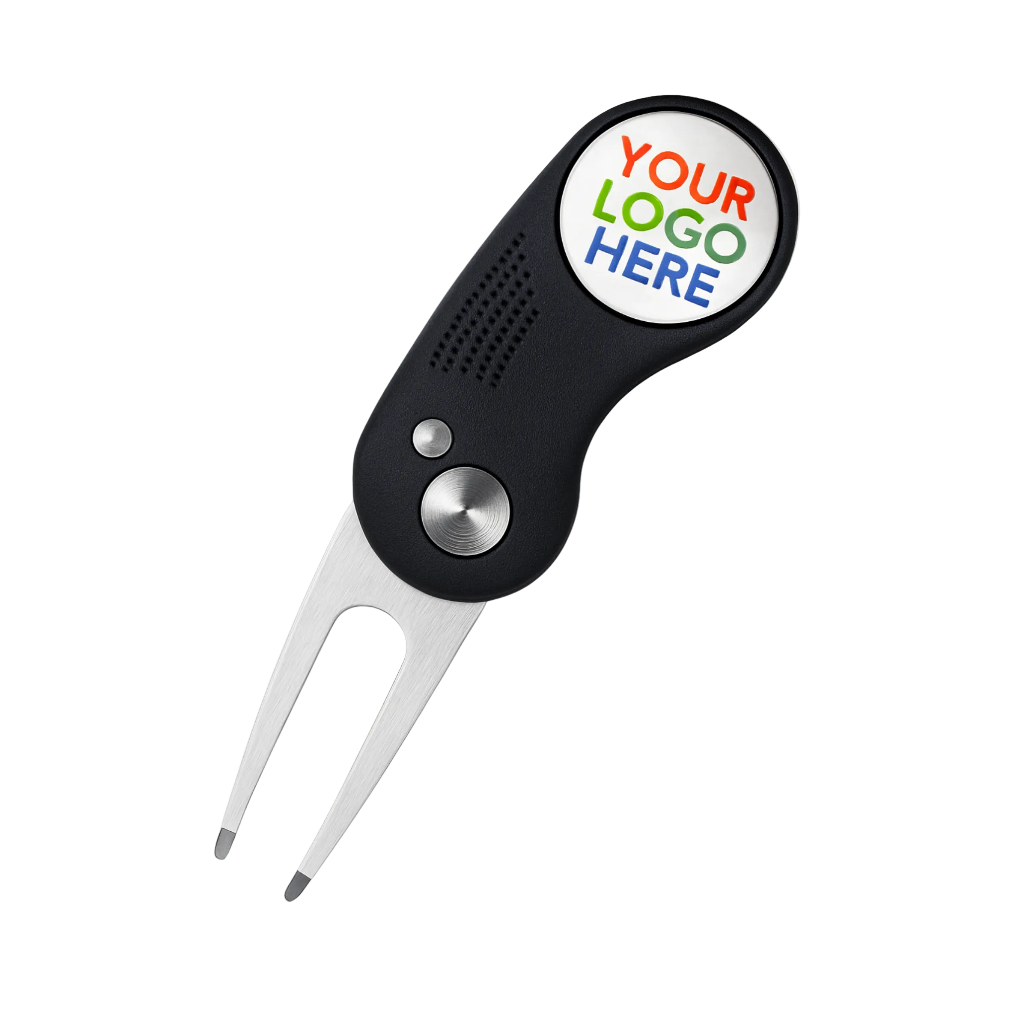 divot tool griiniharukka omalla logolla