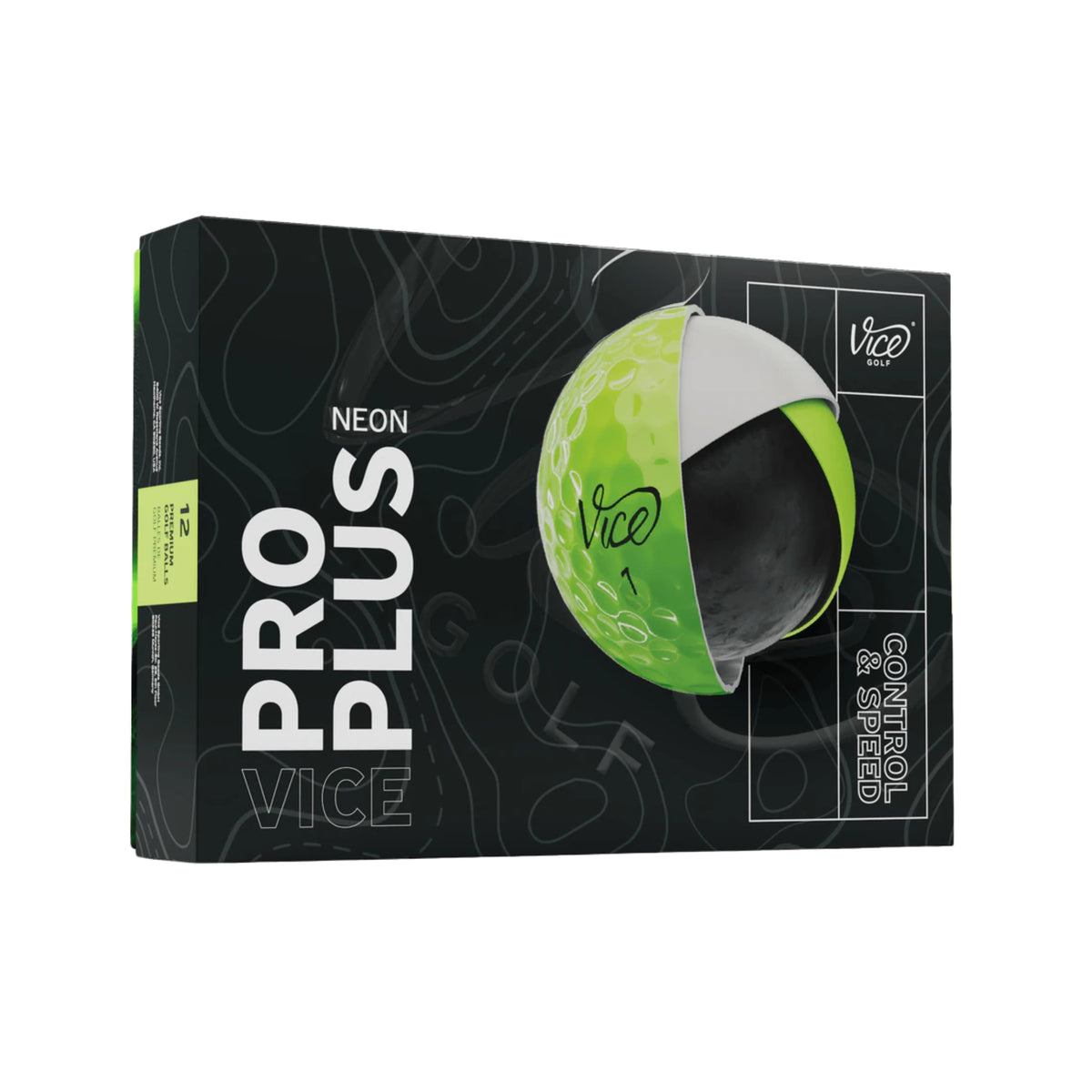 Vice Pro Plus | Neon Lime - Golfpallot omalla painatuksella