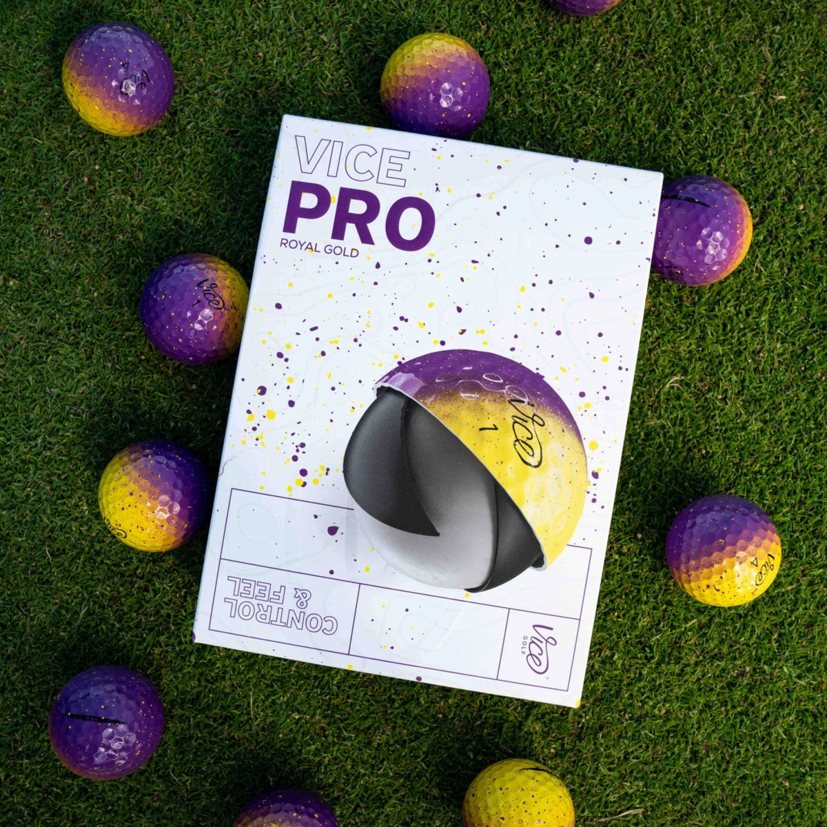 Vice Pro | Royal Gold - Logo Golf Balls